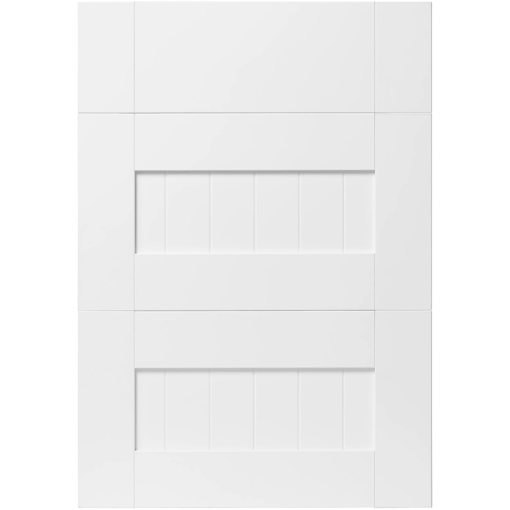 Front usa cu 3 sertare GOODHOME Alpinia, PAL,MDF, 49.7 x 71.5 x 1.8 cm, Alb