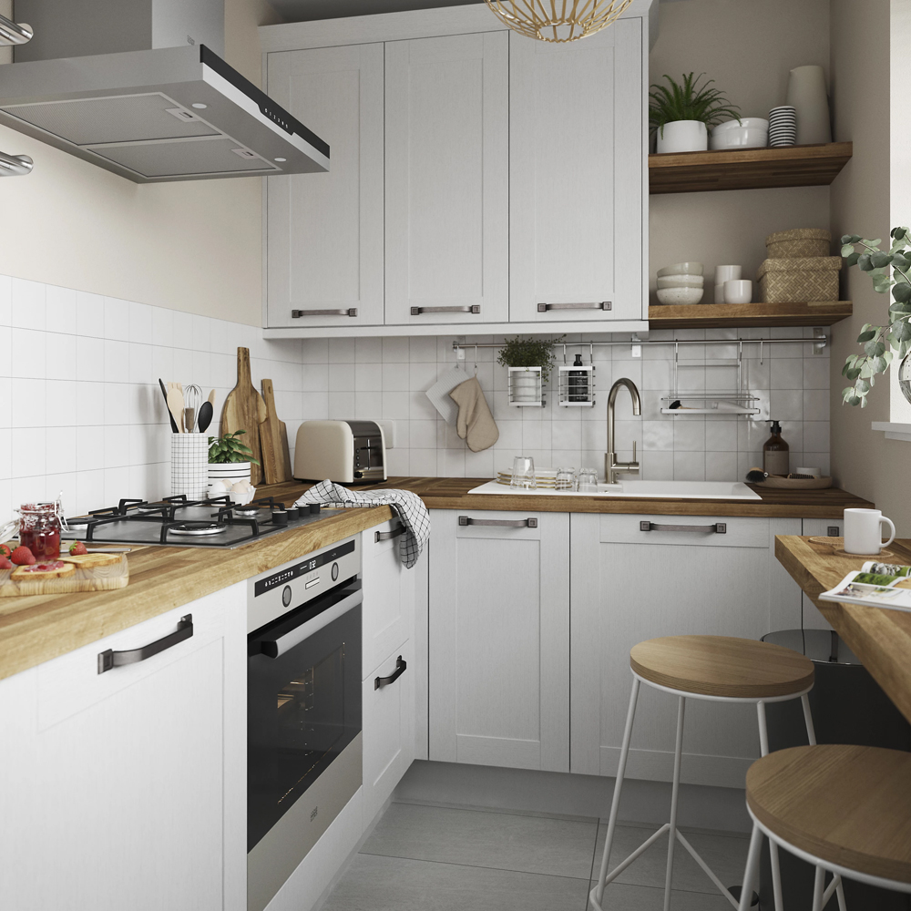 Front usa GOODHOME Alpinia, MDF, 59.7 x 100.1 x 1.8 cm, alb