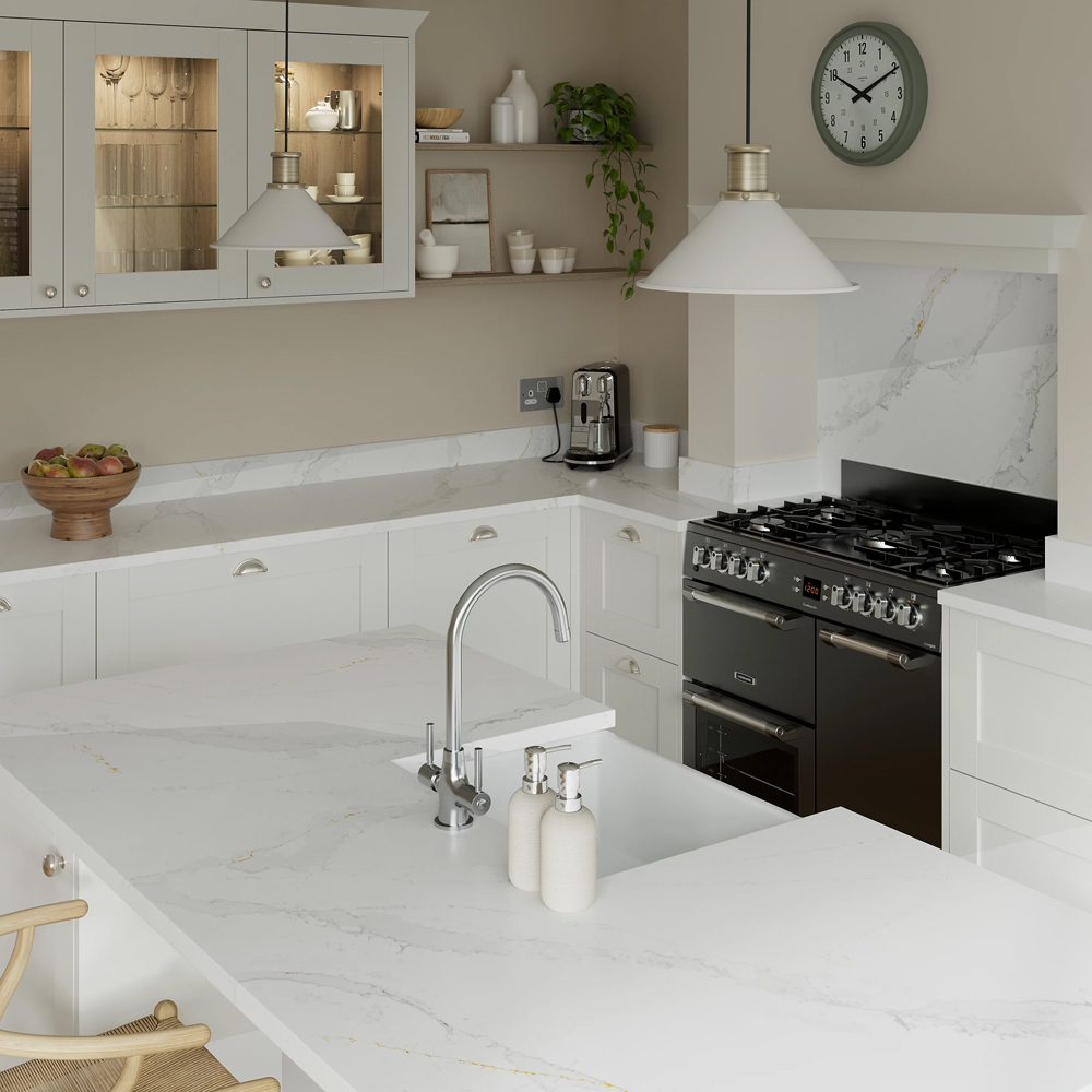 Front usa GOODHOME Alpinia, MDF, 59.7 x 128.7 x 1.8 cm, alb