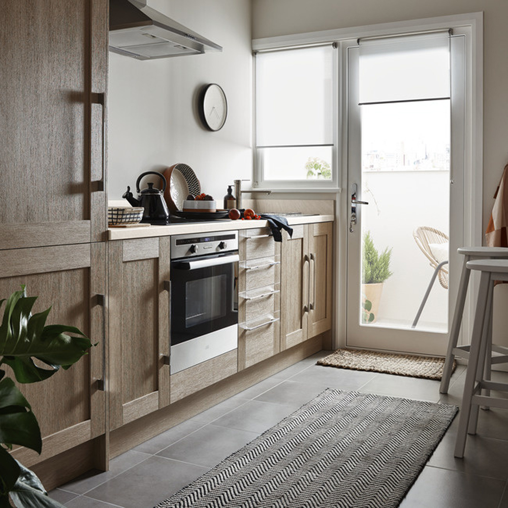Front usa GOODHOME Alpinia, MDF, 70:30, 60 cm, maro, finisaj stejar
