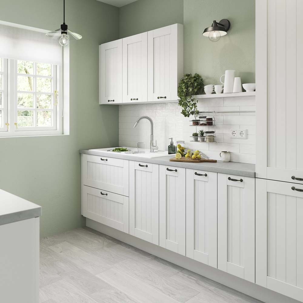 Front usa GOODHOME Alpinia, MDF, 59.7 x 45.3 x 1.8 cm, alb