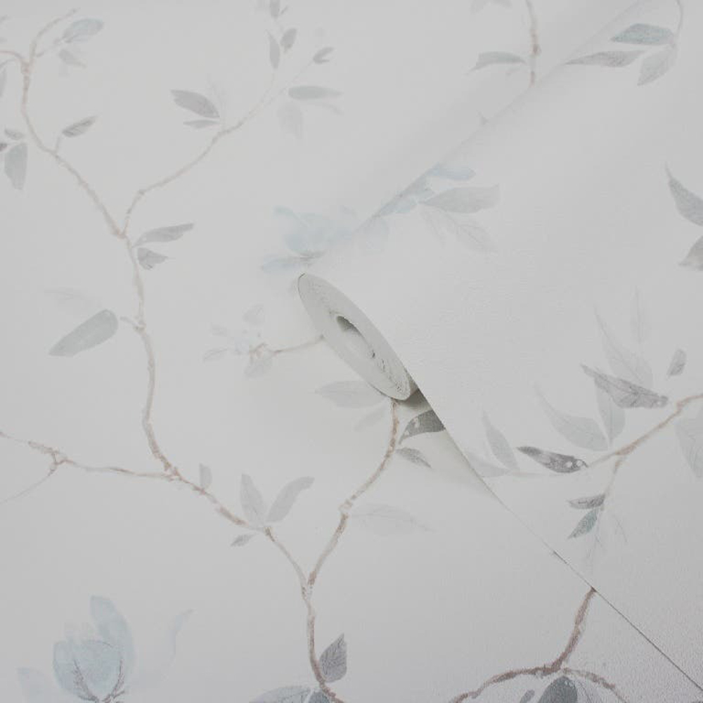 Tapet GOODHOME Mugga, vinil, 0.53 x 10 m, alb-albastru