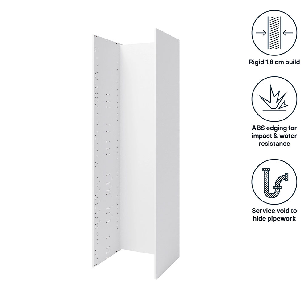 Panouri laterale dulap inalt GoodHome Caraway, 57 x 216 x 1.8 cm, PAL, alb
