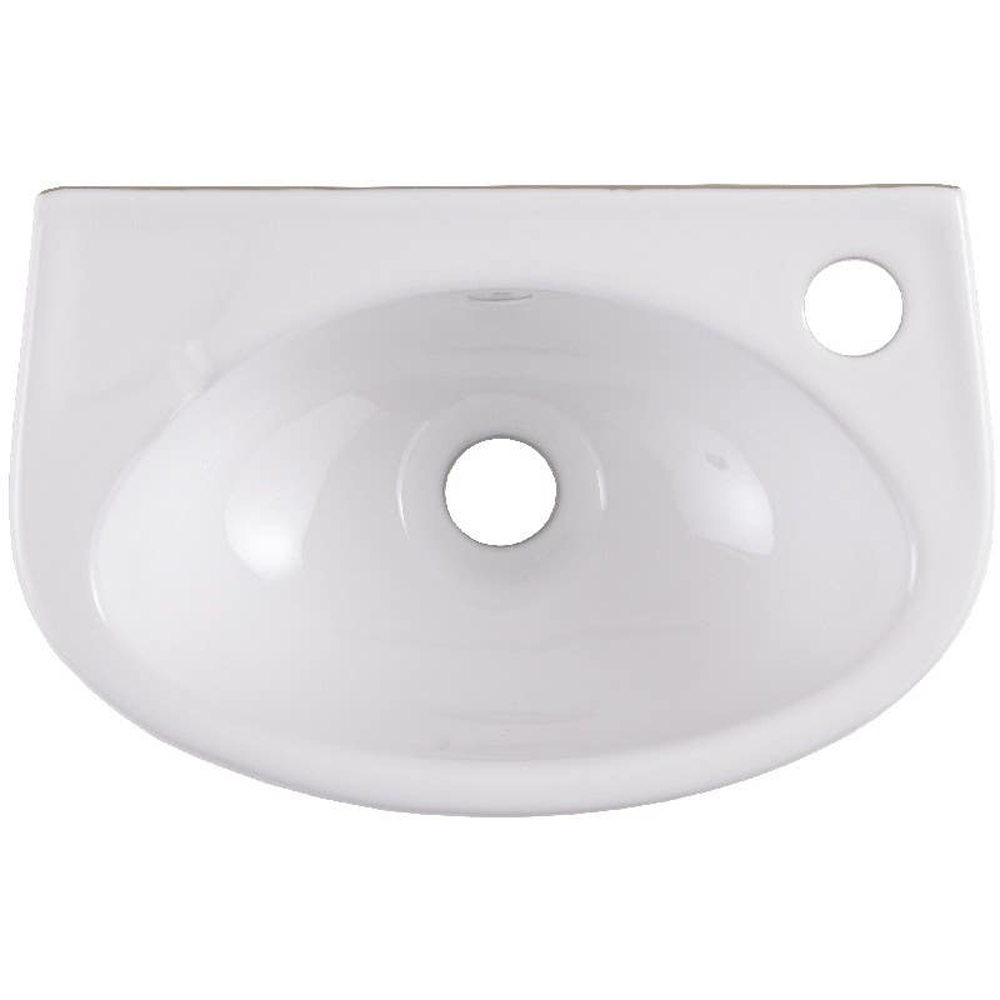 Lavoar baie GOODHOME Bori, ceramica, 35 x 23 cm, alb lucios