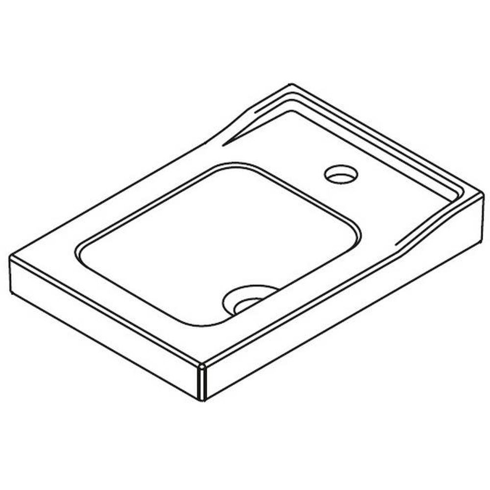 Lavoar baie GOODHOME Lana, ceramica, 44.7 x 30.7 cm, alb lucios
