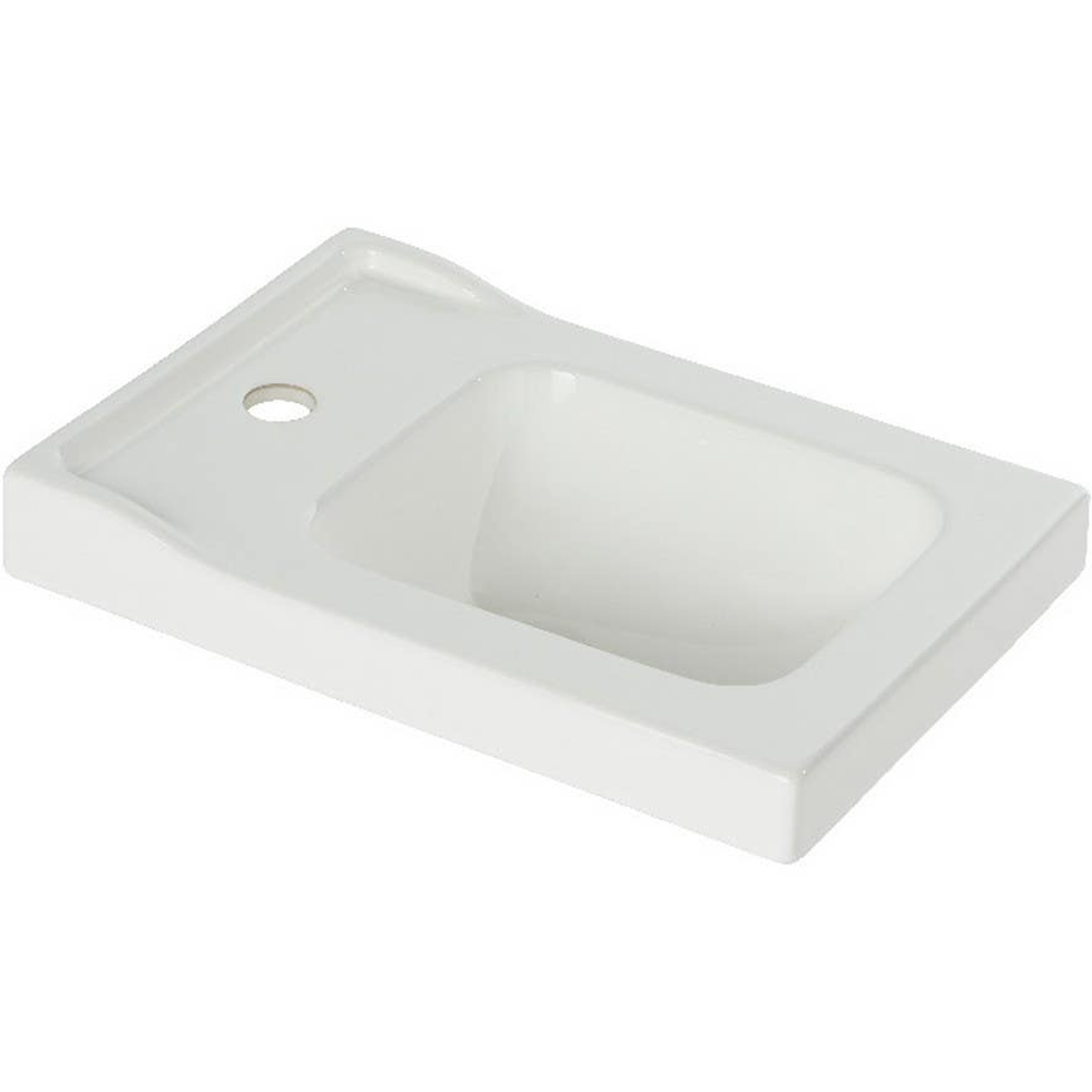 Lavoar baie GOODHOME Lana, ceramica, 44.7 x 30.7 cm, alb lucios
