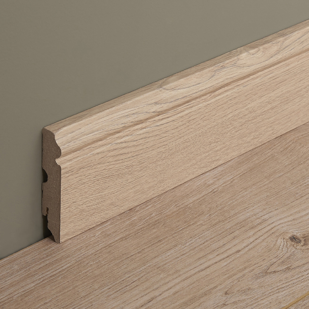 Plinta parchet GOODHOME Decor 130, MDF, 220 x 9 x 1.9 cm, stejar