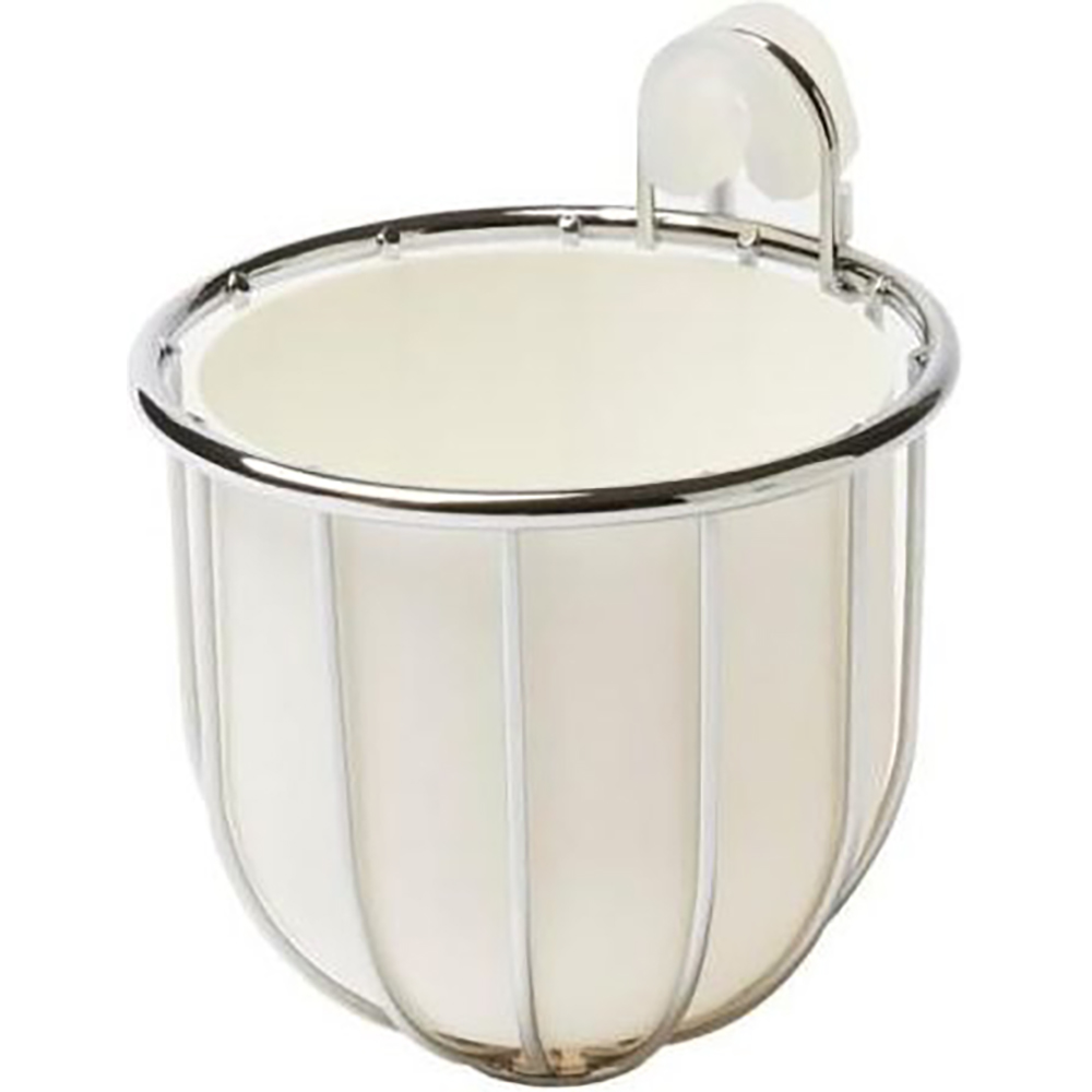 Suport perie WC GOODHOME Koros, montare pe perete, 12.2 x 10.5 x 11.2 cm, polipropilena si polietilena, crom