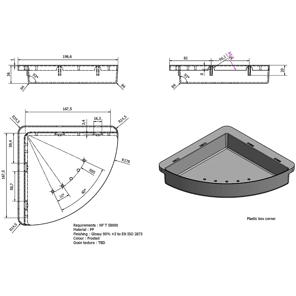 Raft colt Koros GOODHOME, 19.5 x 3.6 x 19.5 cm, polipropilena, alb transparent