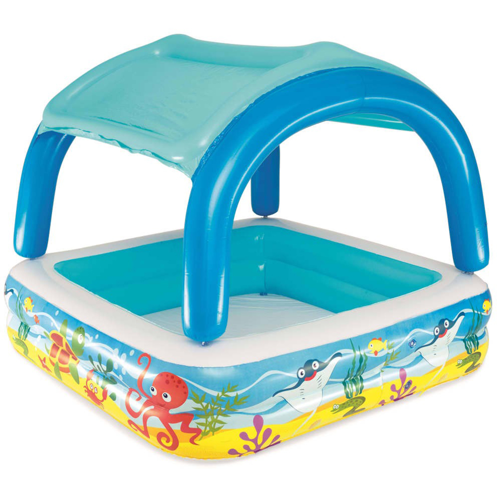 Piscina gonflabila tip baldachin BESTWAY, patrata, 140 x 140 x 114 cm, 265 l, multicolor l