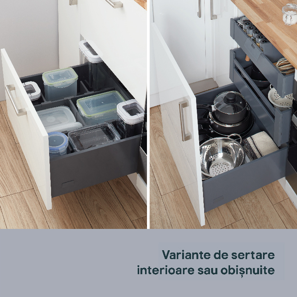 Front sertar intern GOODHOME Soto, Aluminiu, 25.5 x 10.5 x 1.3 cm, antracit mat