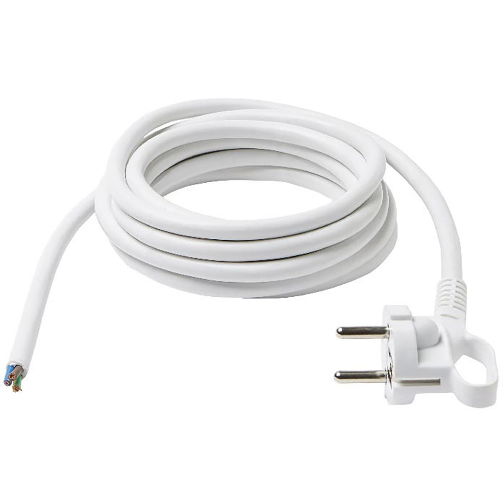 Cablu de schimb pentru aparate cu impamanatare DIALL H05VV-F, 1.5 mmp x 3 m, alb