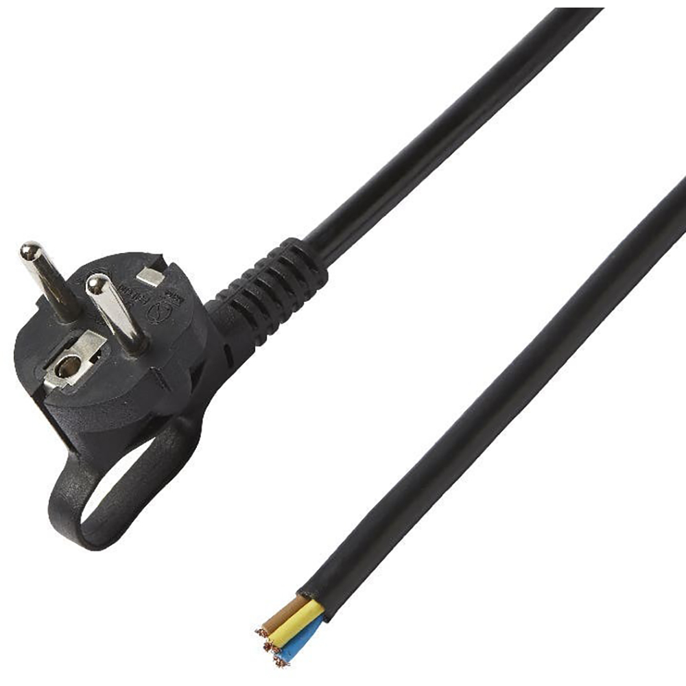 Cablu de schimb pentru aparate cu impamanatare DIALL H05VV-F, 1.5 mmp x 3 m, negru