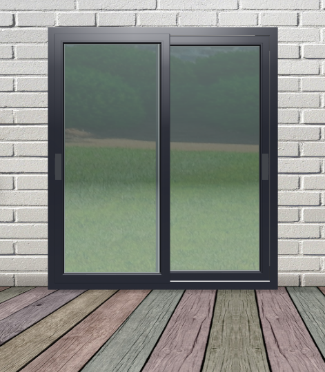 Usa exterior FENSTERWELT, cu geam, 1 camere, glisare, aluminiu, 180 x 200 cm, gri