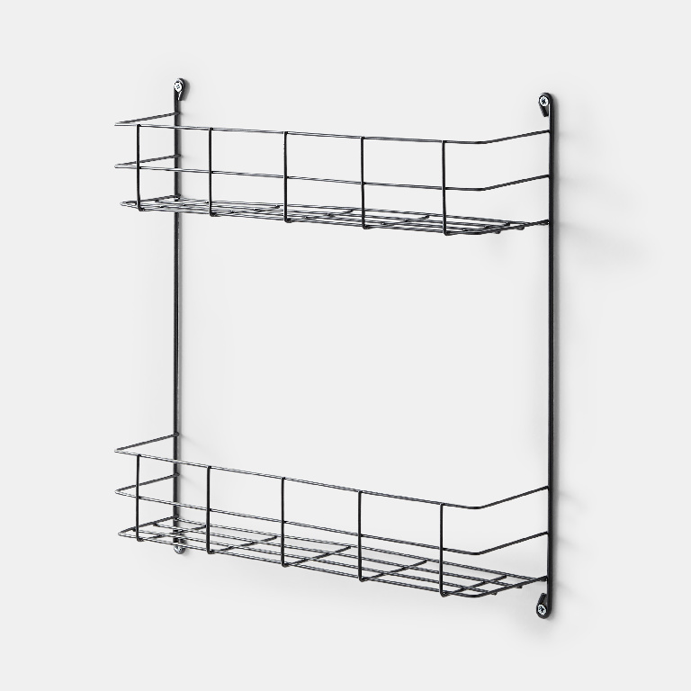 Suport pentru bucatarie Datil GOODHOME, 2 niveluri, 40.8 x 9.5 x 38 cm, otel, antracit