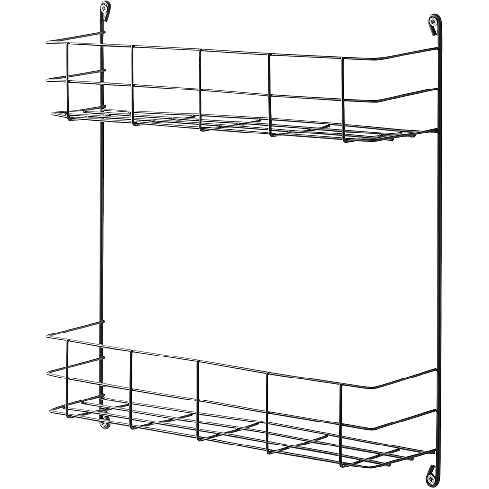 Suport pentru bucatarie Datil GOODHOME, 2 niveluri, 40.8 x 9.5 x 38 cm, otel, antracit
