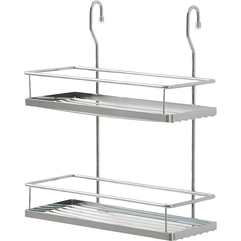 Suport organizator pentru bucatarie Datil GOODHOME, 2 niveluri, 30 x 15.4 x 35.5 cm, otel, argintiu