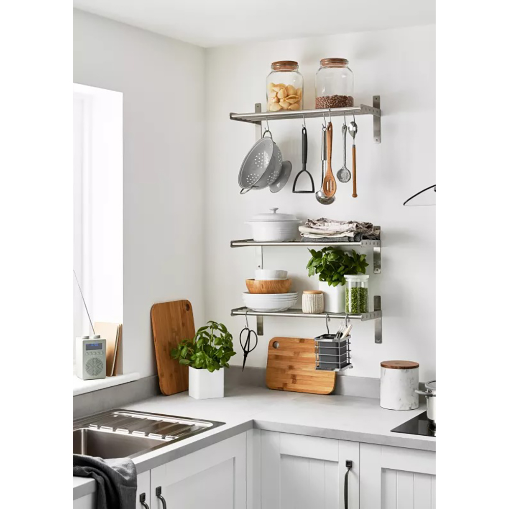 Suport pentru tacamuri Datil GOODHOME, 22.5 x 11.5 cm, otel, argintiu