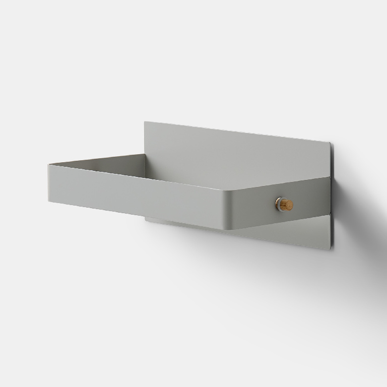 Suport magnetic pentru hartie GOODHOME, 27.7 x 10 cm, otel si lemn, gri