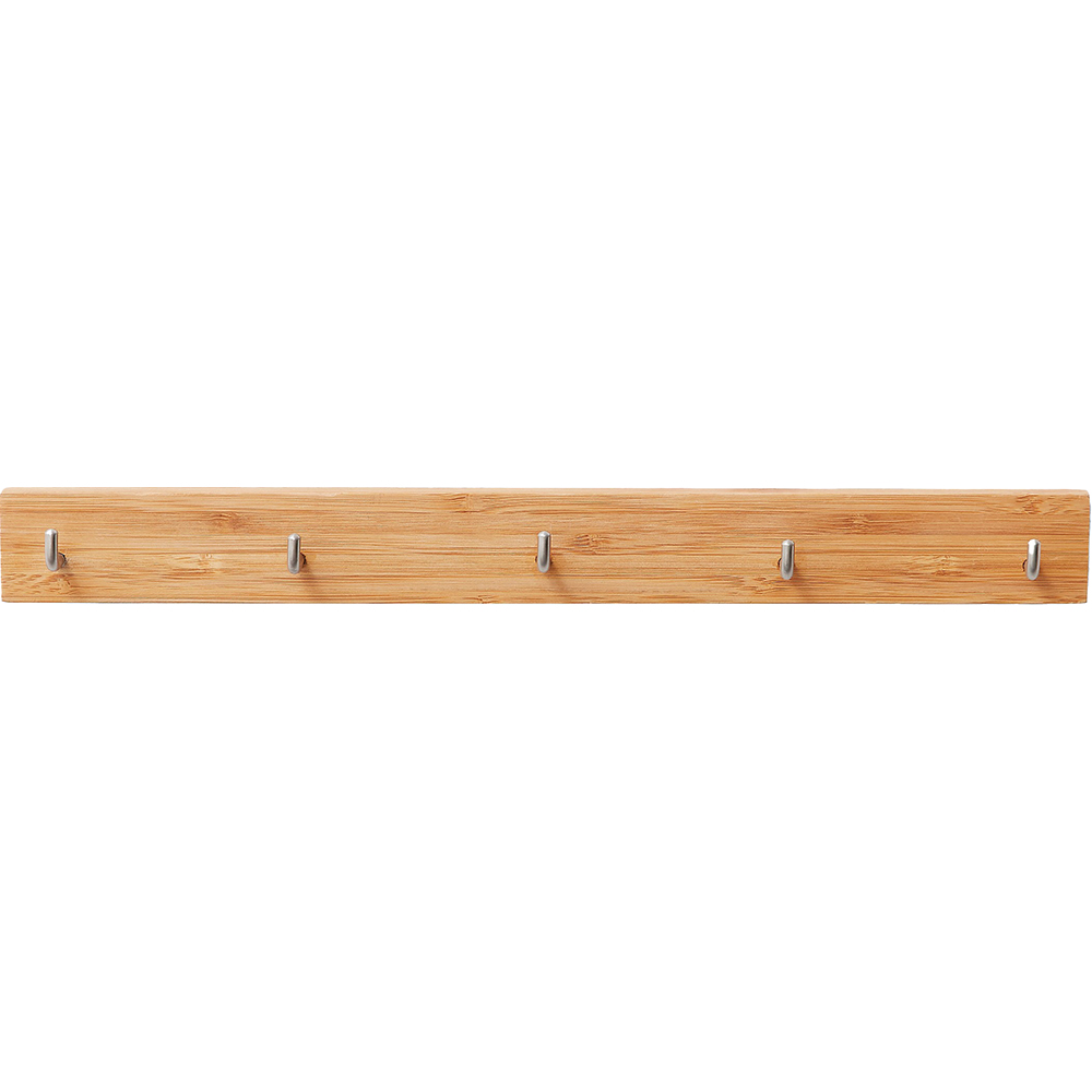 Suport magnetic pentru bucatarie Pecel GOODHOME, 5 agatatori, 33 x 3.5 cm, lemn si otel, maro