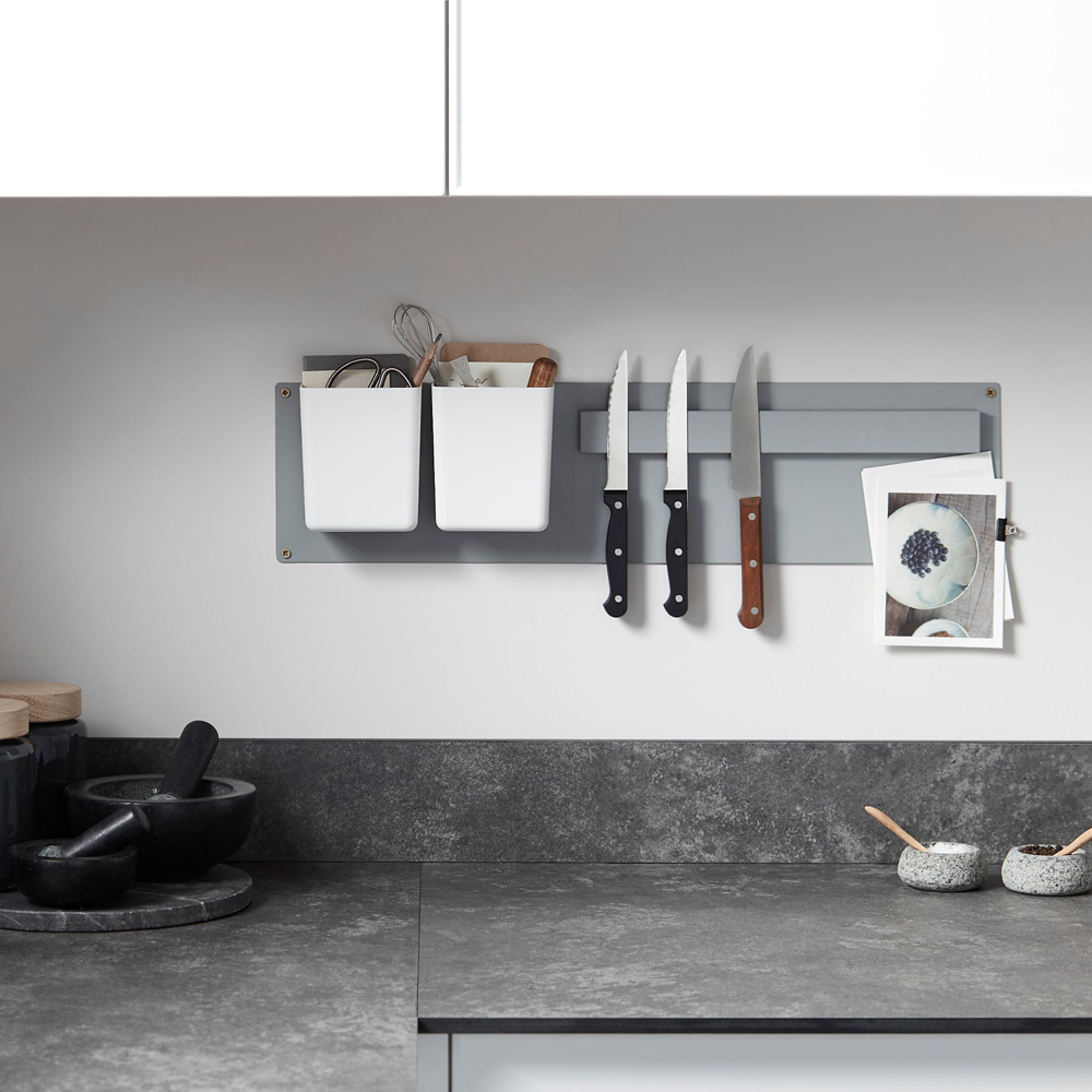Panel GOODHOME Pecell, metal, 60 x 15 cm, gri