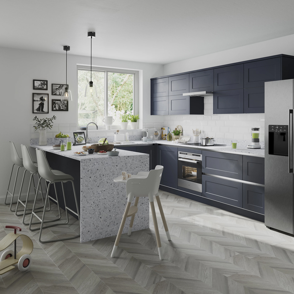 Front usa GOODHOME Artemisia, pal, 49.7 x 35.6 x 1.8 cm, albastru inchis