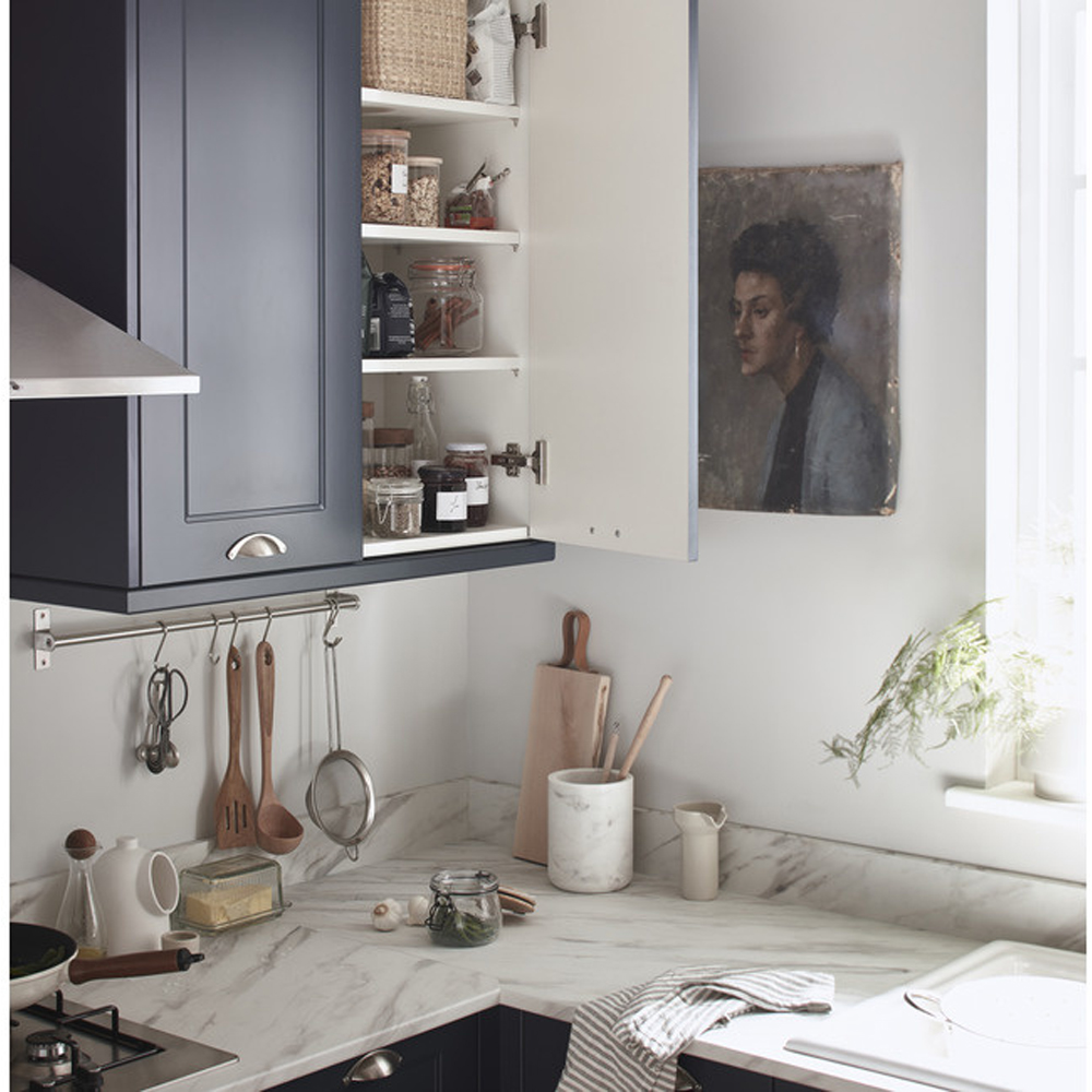 Front usa GOODHOME Artemisia, MDF, 24.7 x 71.5 x 1.8 cm, albastru mat