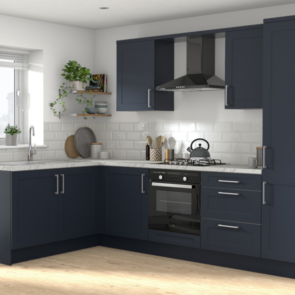 Front usa GOODHOME Artemisia, MDF, 24.7 x 71.5 x 1.8 cm, albastru mat