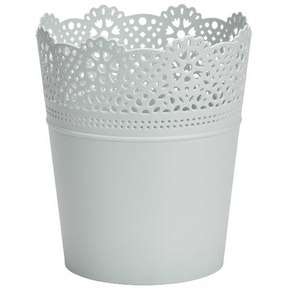 Ghiveci flori GOODHOME Dantela, plastic, D 18 cm, alb