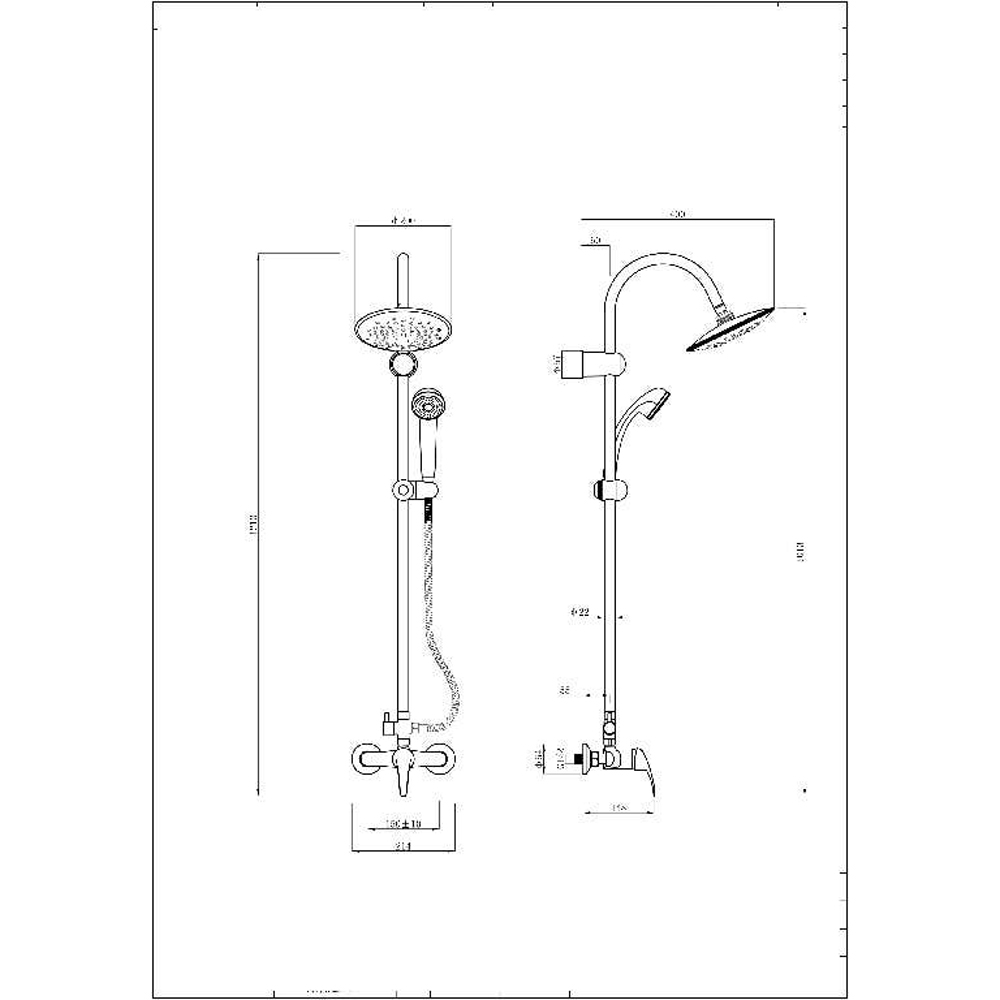 Sistem dus GOODHOME Nakri, 1 functie, crom