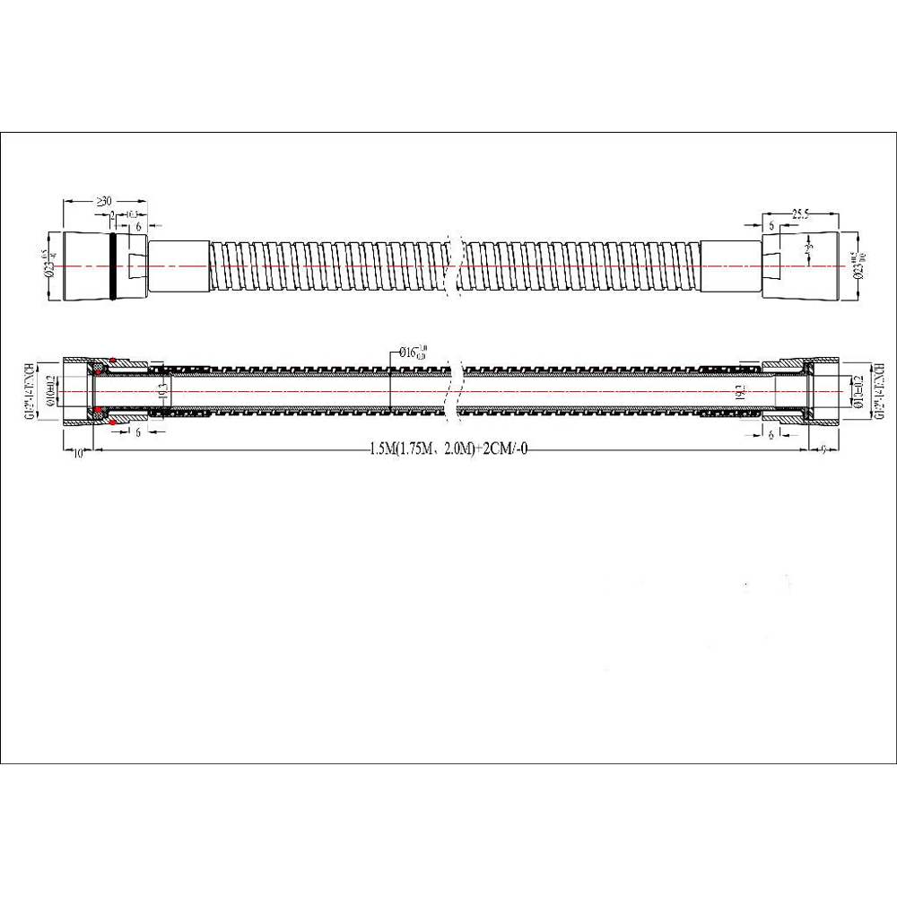 Furtun de dus GOODHOME 100664201, 1.5 m, argintiu