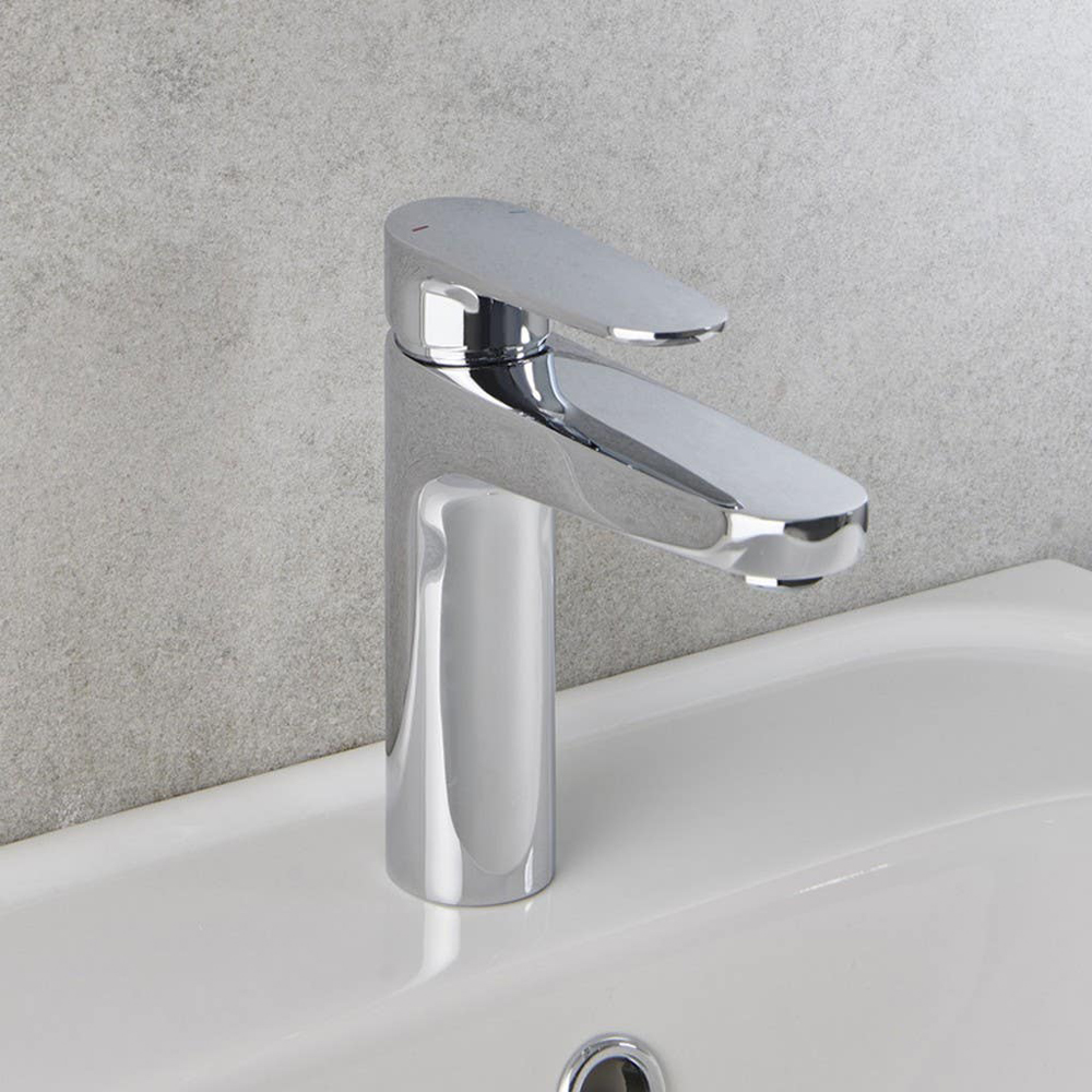 Baterie lavoar GOODHOME Cavally, inaltime 18.1 cm, alama, argintiu
