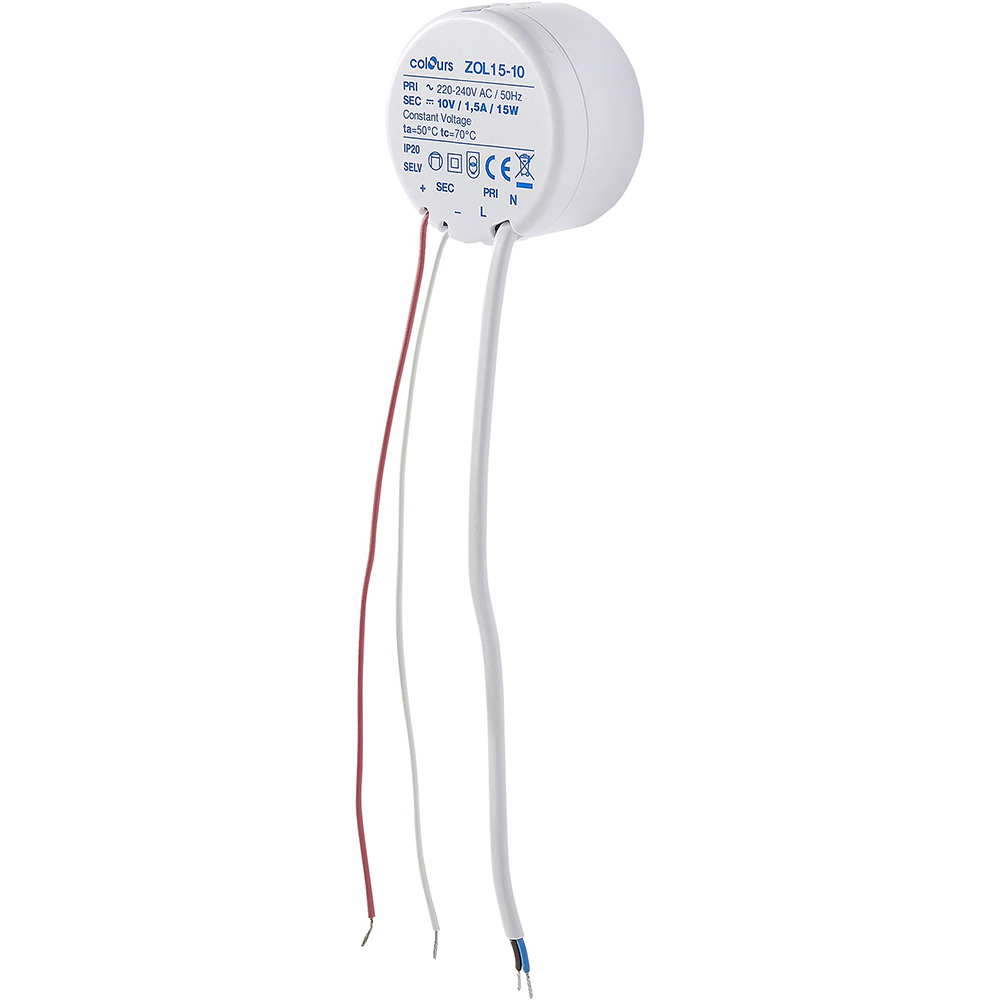 Transformator de iluminat COLOURS, 15W, 220-240V, IP20, plastic, alb