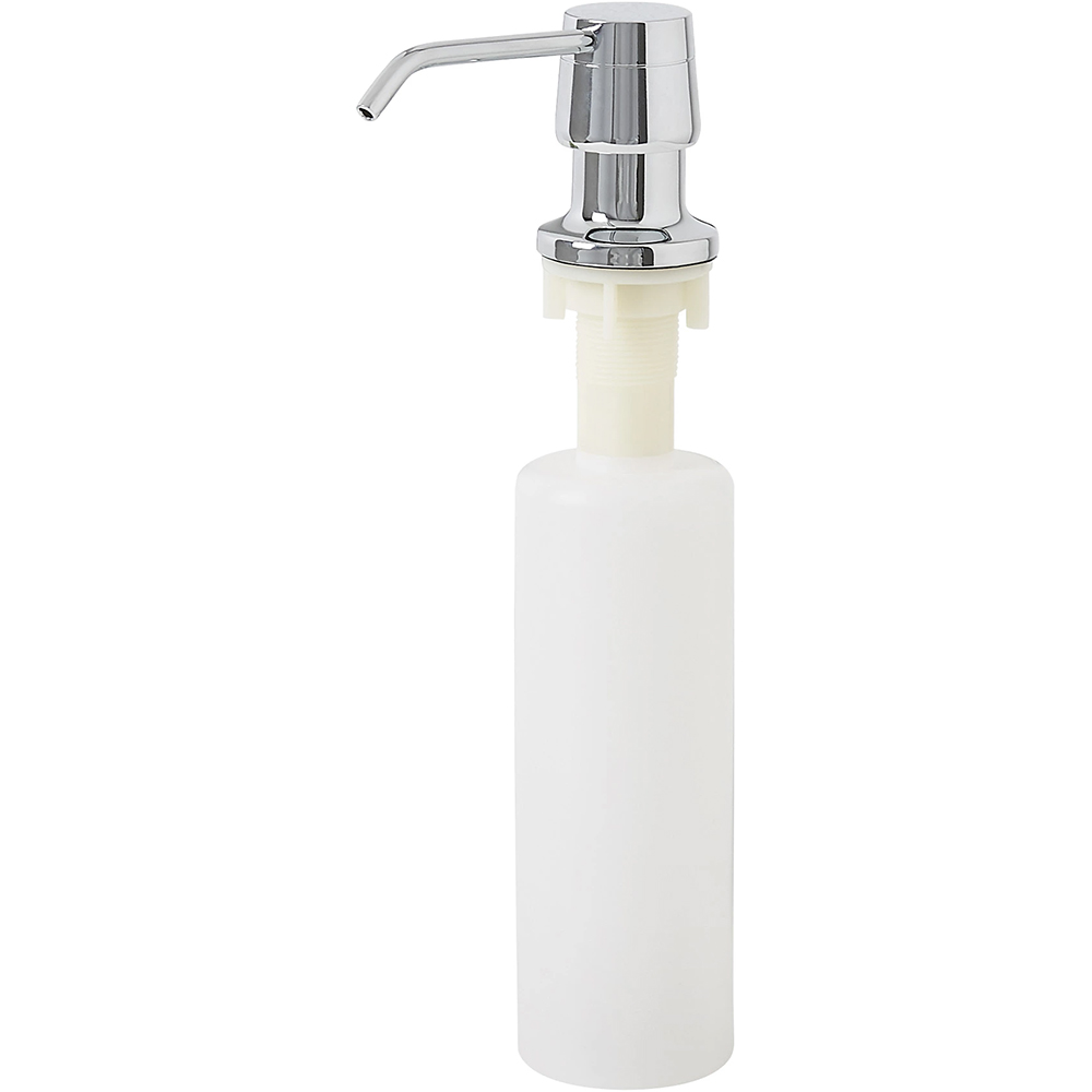 Dozator pentru detergent vase Datil GOODHOME, 27 x 5.5 x 12 cm, crom, alb