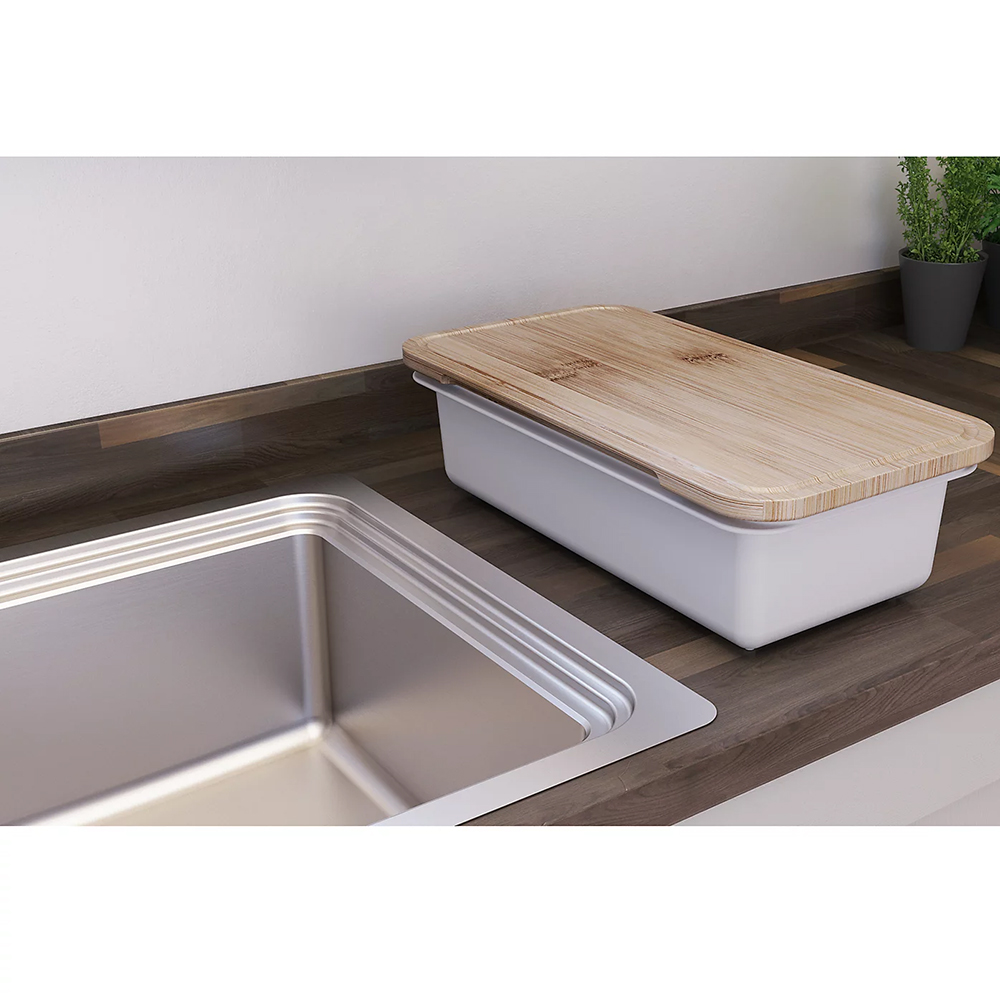 Chiuveta bucatarie GoodHome Romesco, 1 cuva, accesorii, inox