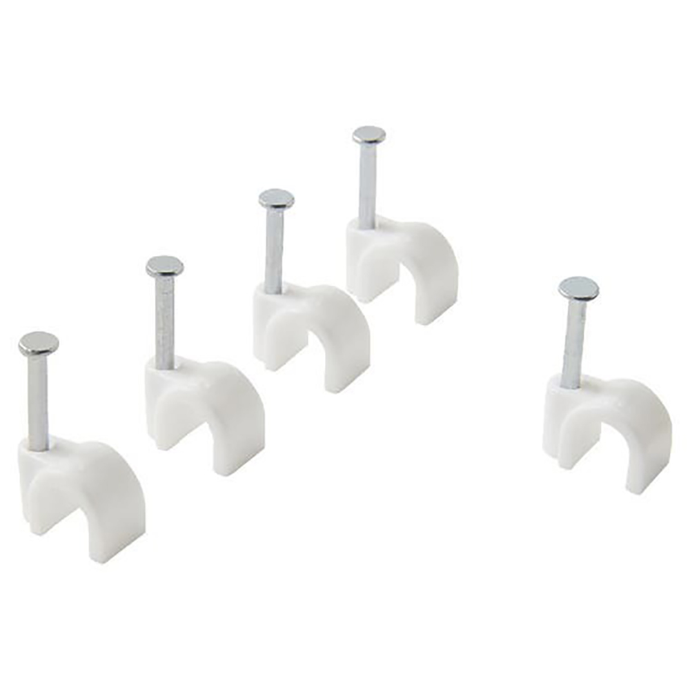 Clips cabluri DIALL, 7mm, 25buc, alb