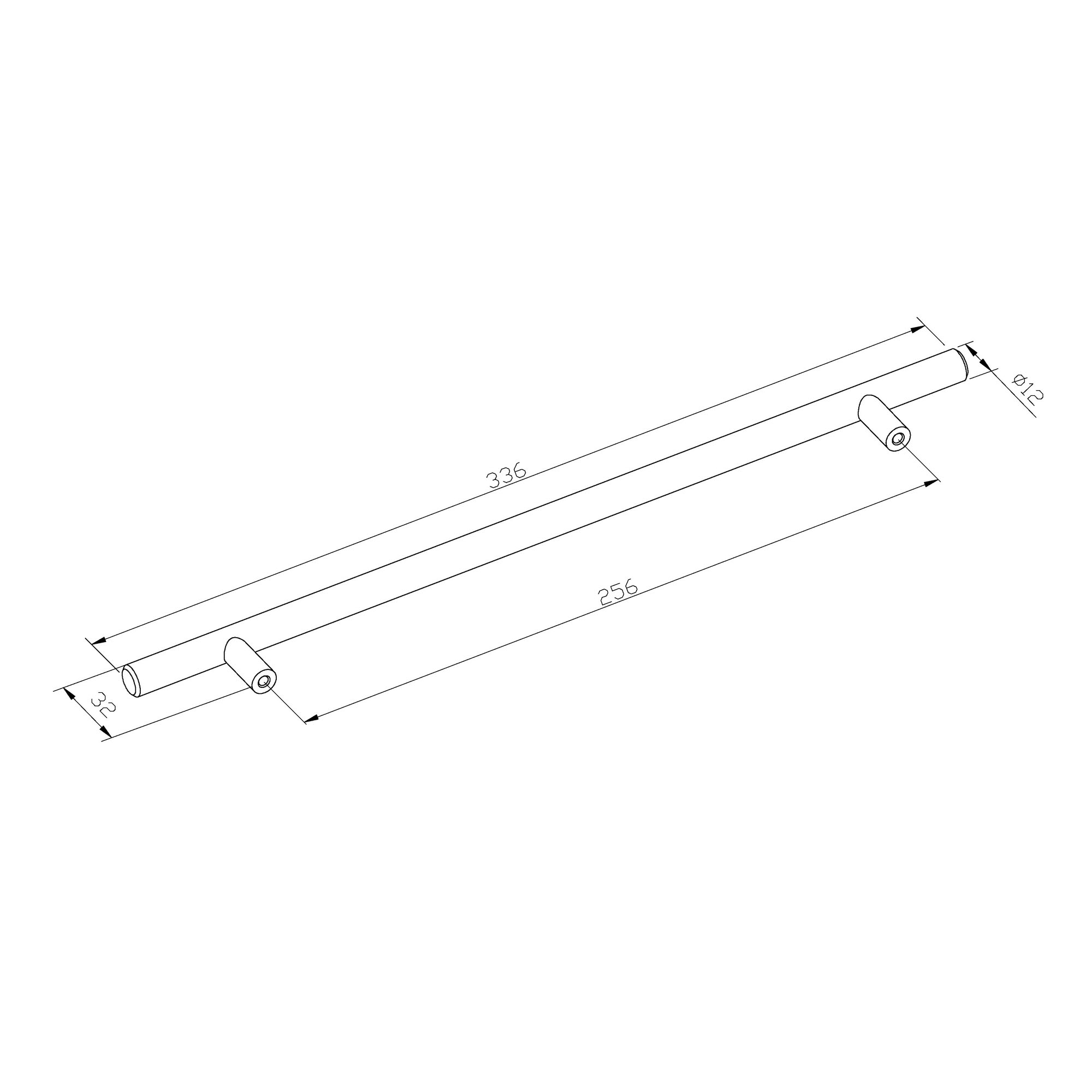Maner mobila GOODHOME, 33.6 x 1.2 x 3.2cm, otel, nichel