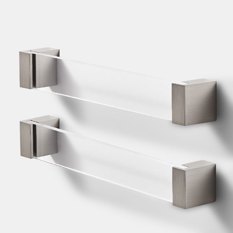 Set manere GOODHOME Mulco, aluminiu, 20.7 cm, transparent, 2 bucati