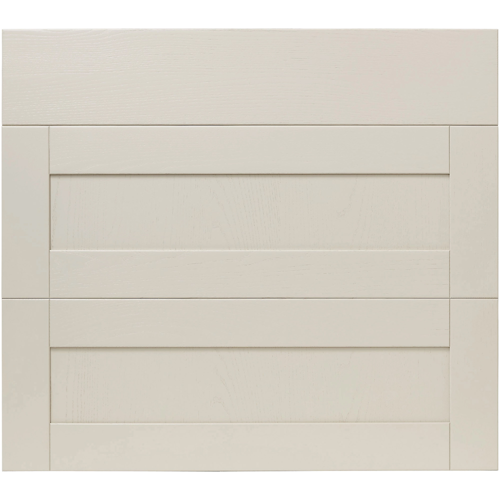 Front usa si 3 sertare GOODHOME Verbena, Lemn masiv, 79.7 x 71.5 x 2 cm, Gri