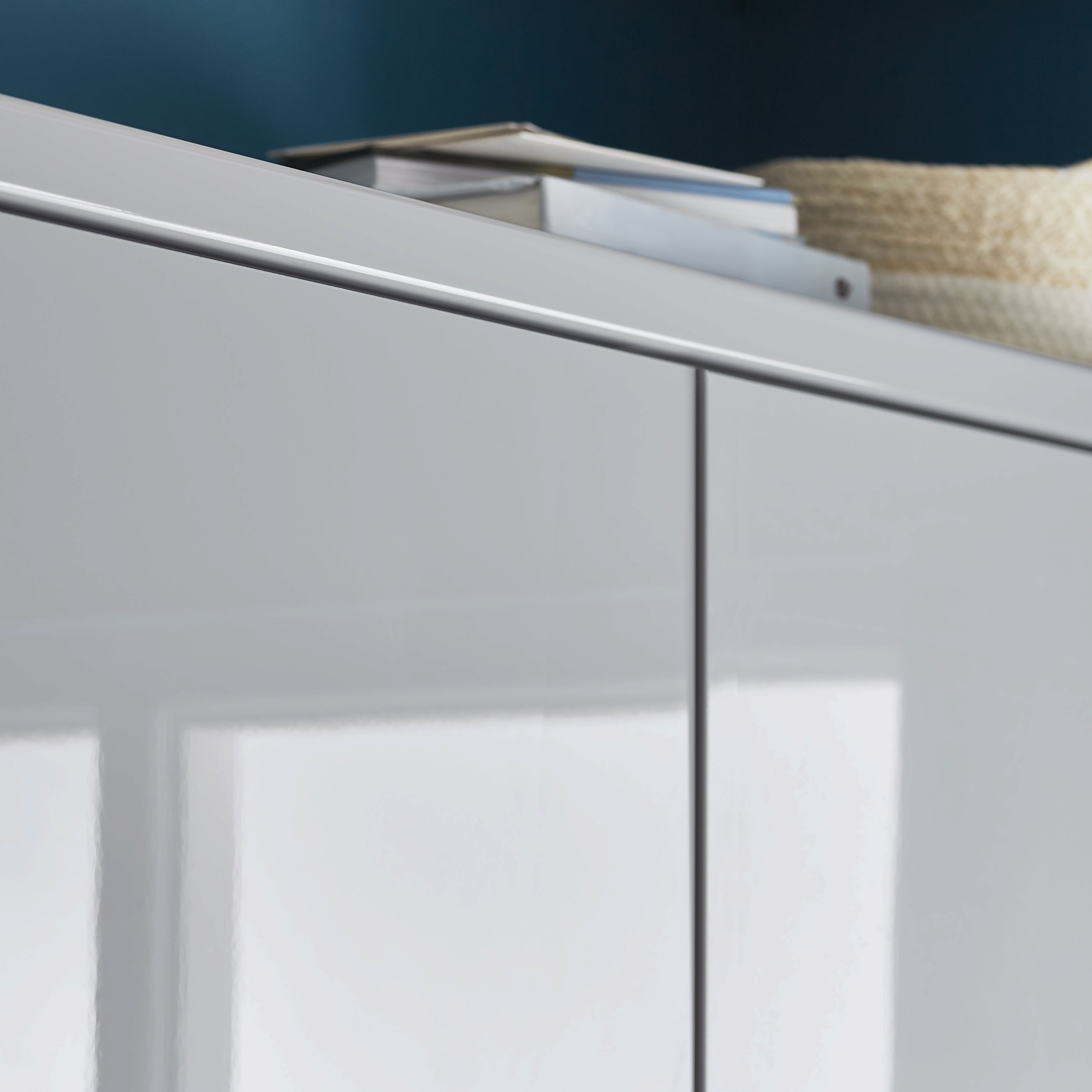 Cornisa GOODHOME Alisma, 244 x 6 x 4 cm, gri lucios
