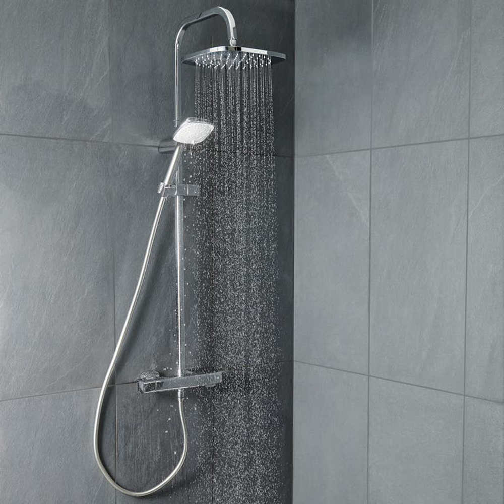 Sistem dus GOODHOME Teesta, termostat, 1 functie, argintiu