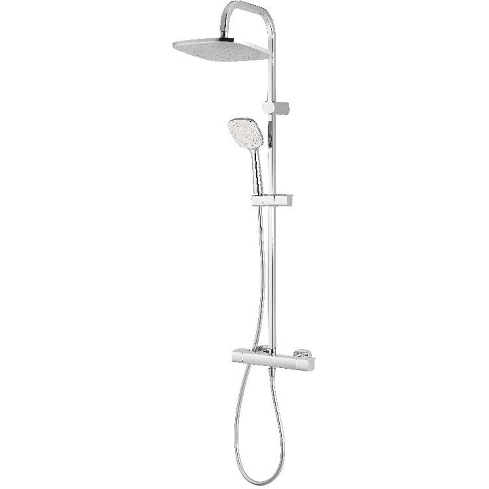 Sistem dus GOODHOME Teesta, termostat, 1 functie, argintiu