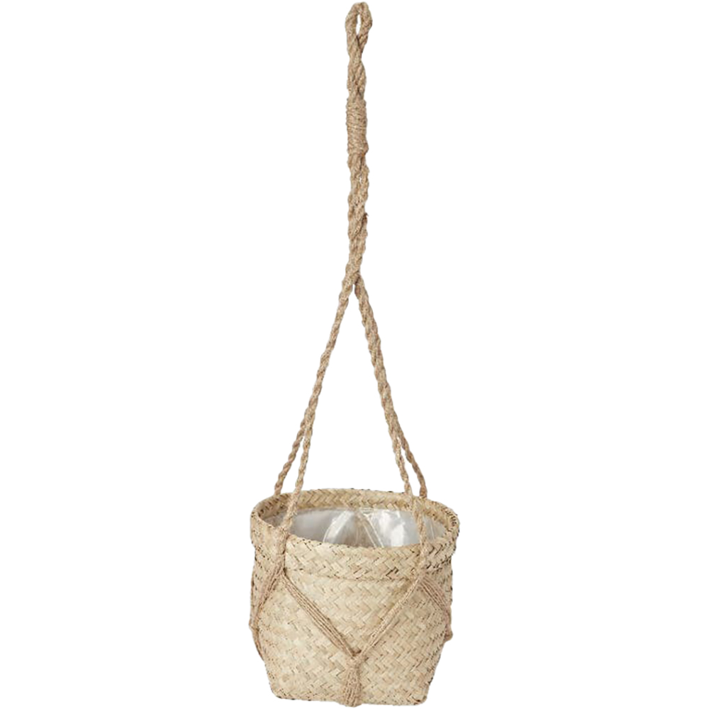 Ghiveci suspendat rotund GOODHOME, iarba de mare, 20.5 cm, bej