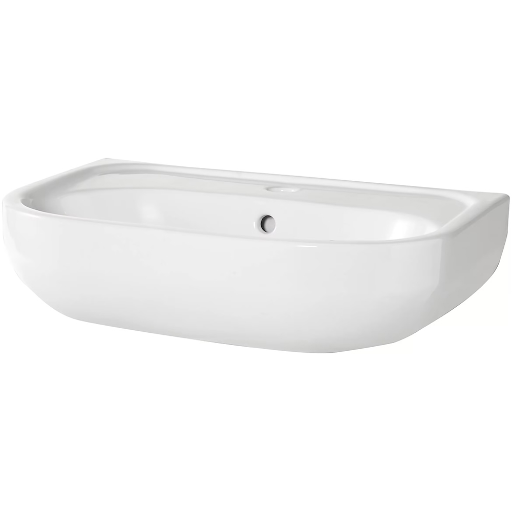 Lavoar baie GOODHOME Cavally, ceramica, montare pe perete, 56 x 40 cm, alb lucios