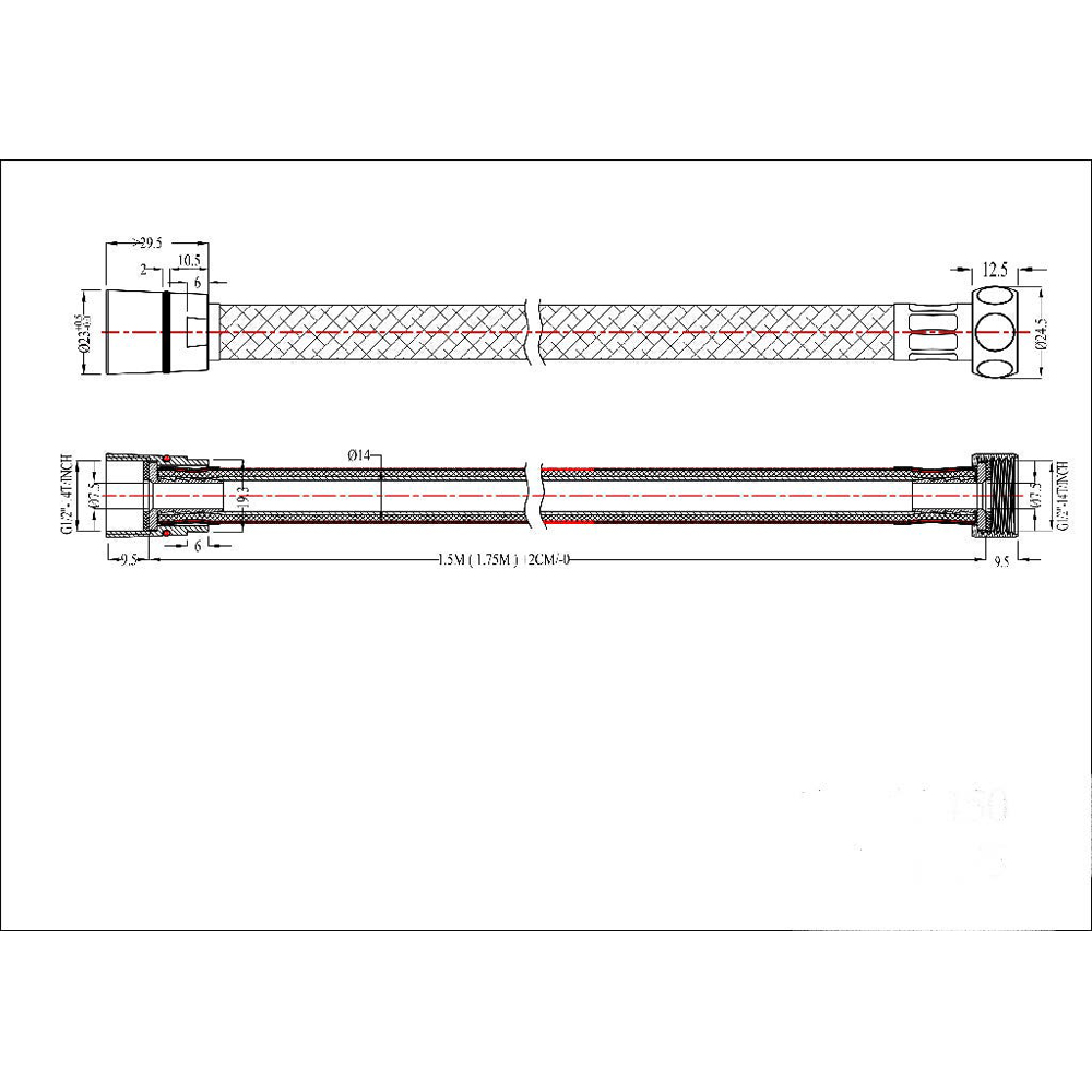 Furtun de dus GOODHOME 100677410, 1.75 m, alb