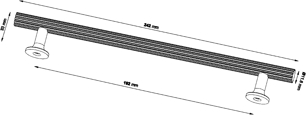 Maner mobila GOODHOME, 24.2 x 3cm, aluminiu, argintiu
