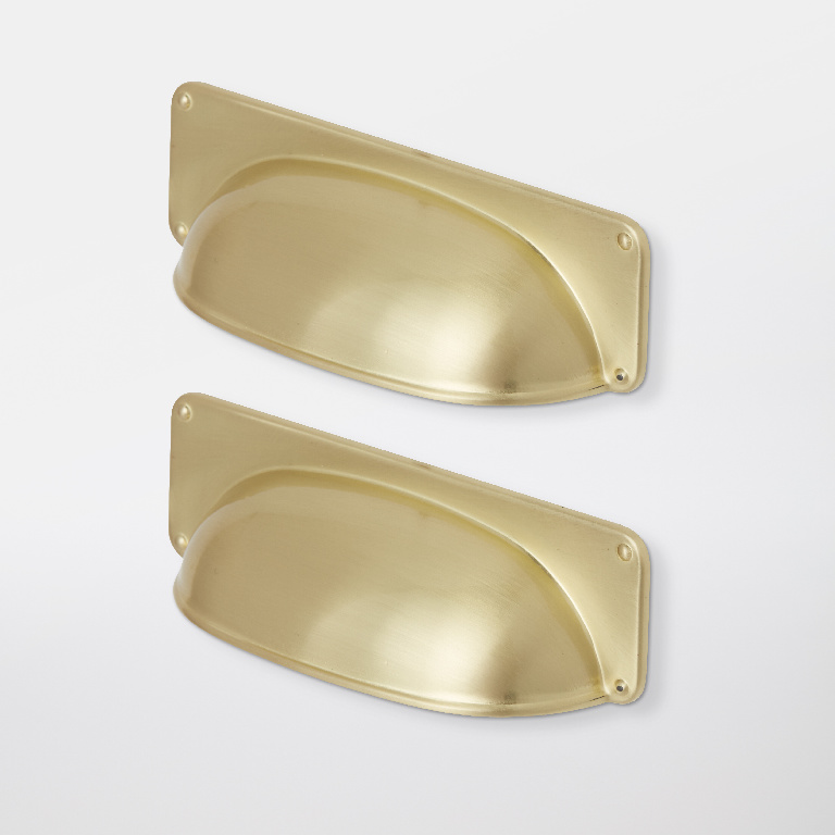 Set manere GOODHOME, aliaj de zinc, 9.6 cm, alama, 2 bucati