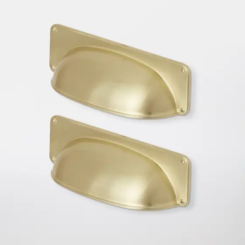 Set manere GOODHOME, aliaj de zinc, 9.6 cm, alama, 2 bucati