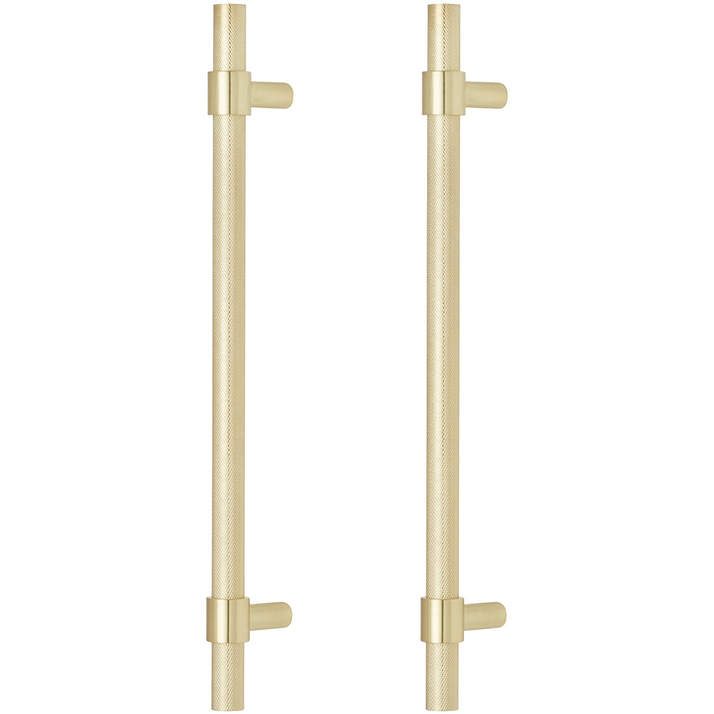Set 2 manere pentru dulap bucatarie GOODHOME Dukkah, 25.7 cm x 3.5 cm, otel, auriu