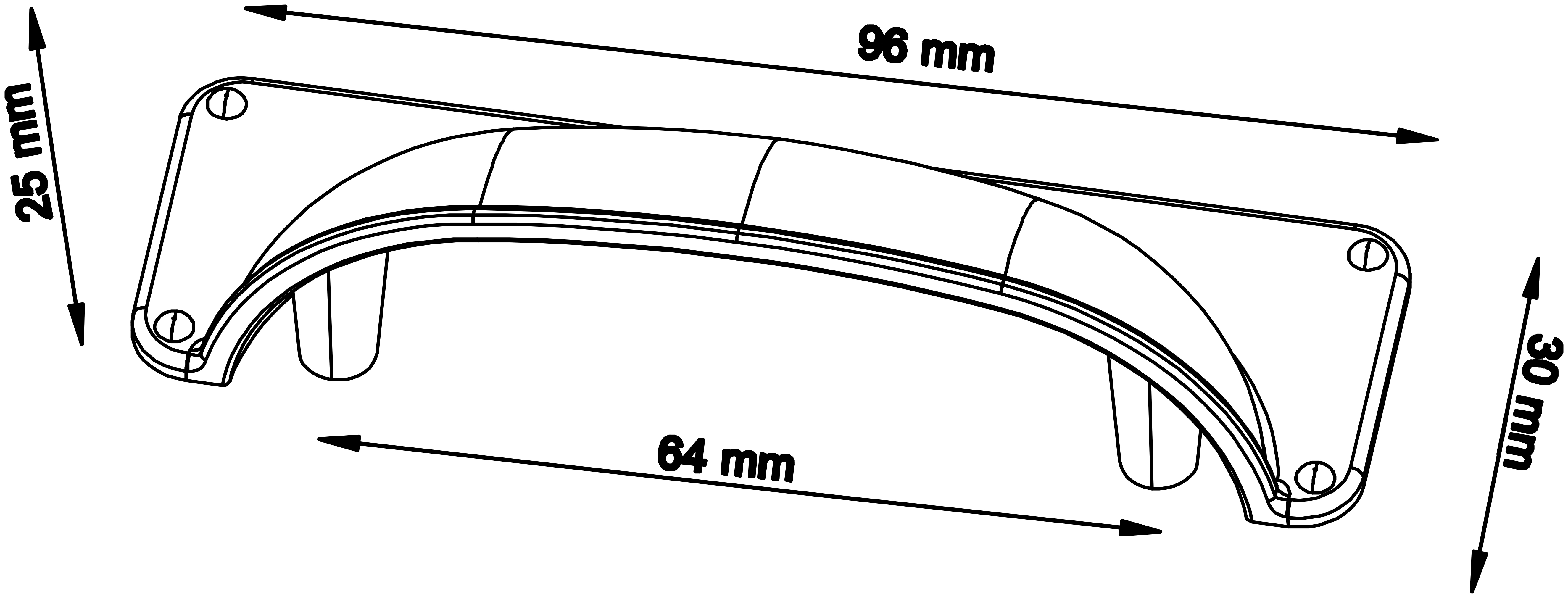 Set manere GOODHOME Juniper, aliaj de zinc, 9.6 cm, argintiu, 2 bucati